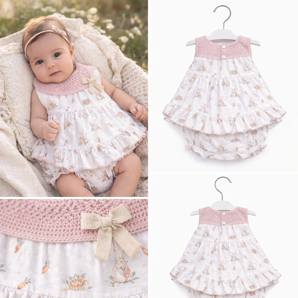bebe con jesusito micolino irina 0181 vestido bebe verano con braguita