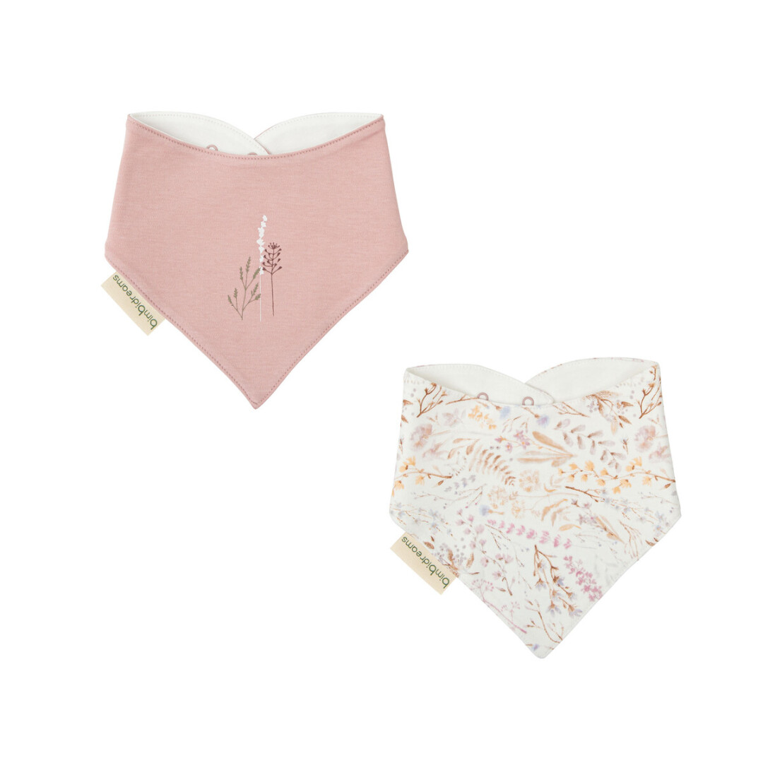 pack 2 bandanas bebé algodón rosa floral niza
