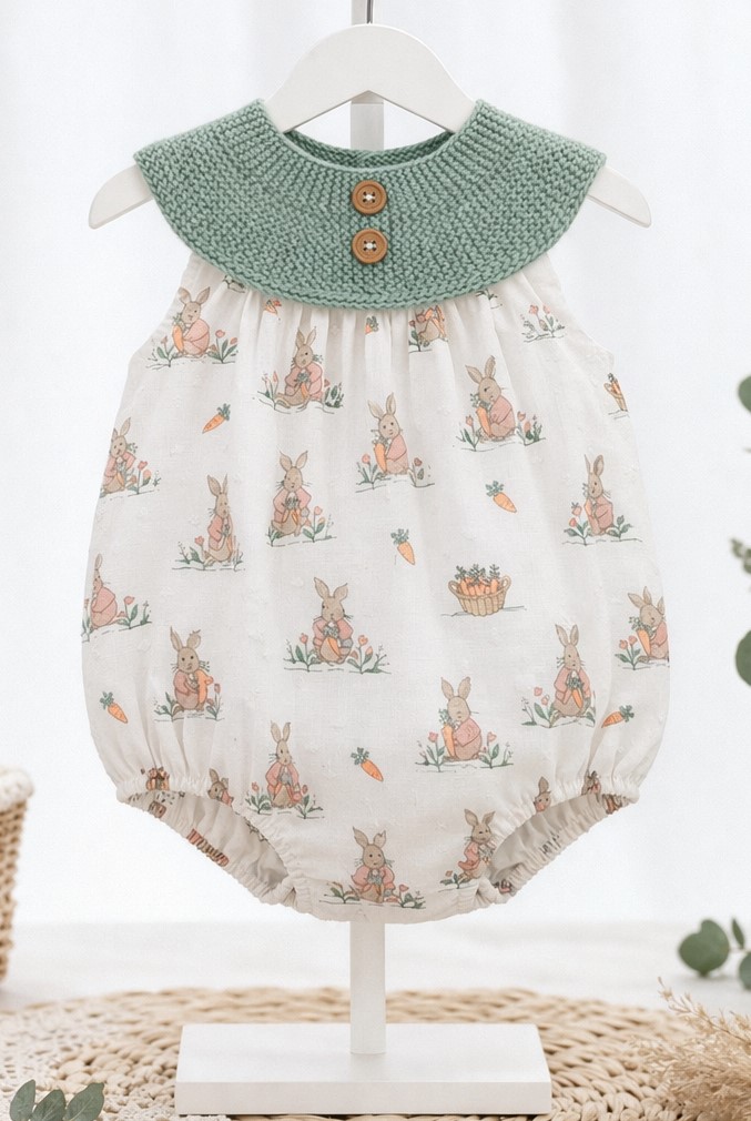 pelele bebé estampado conejitos micolino irina 0951
