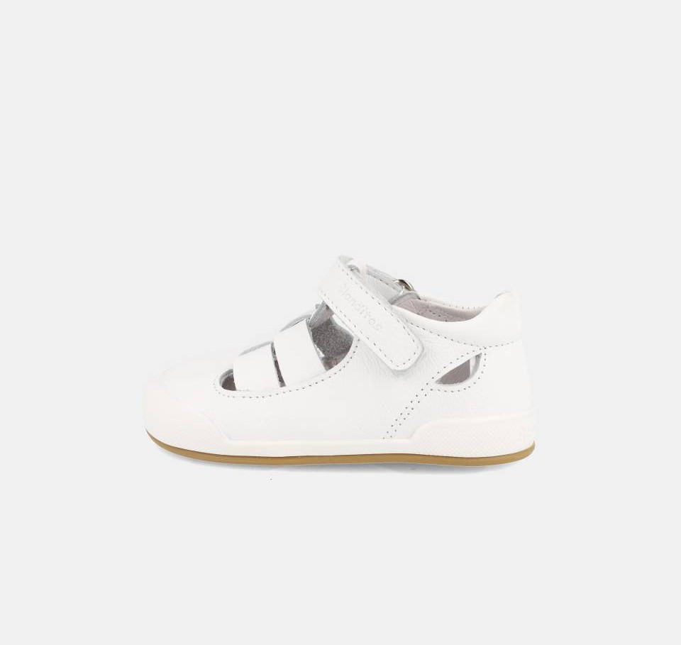 sandalia barefoot bebé blanca Blanditos Océano lateral