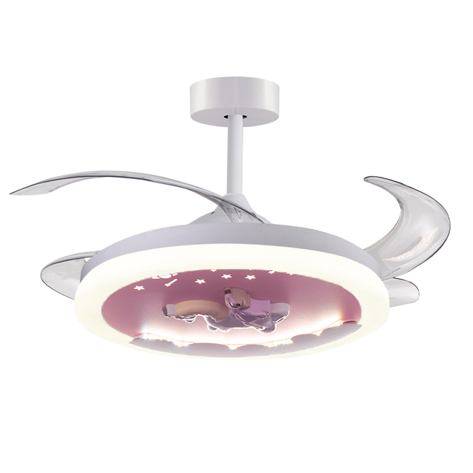 Ventilador Unicornio con aspas retráctiles abiertas